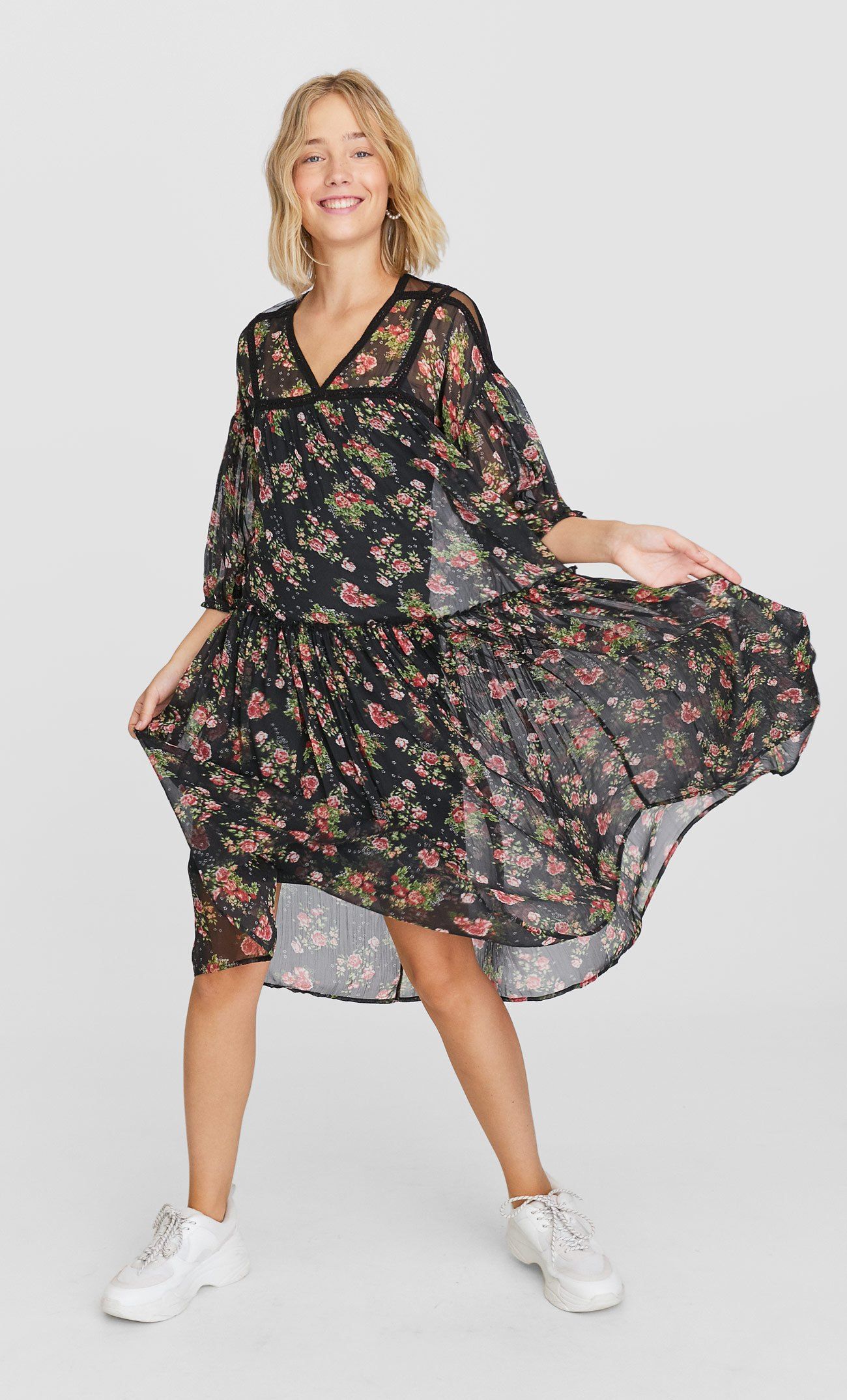 Vestido discount transparente stradivarius