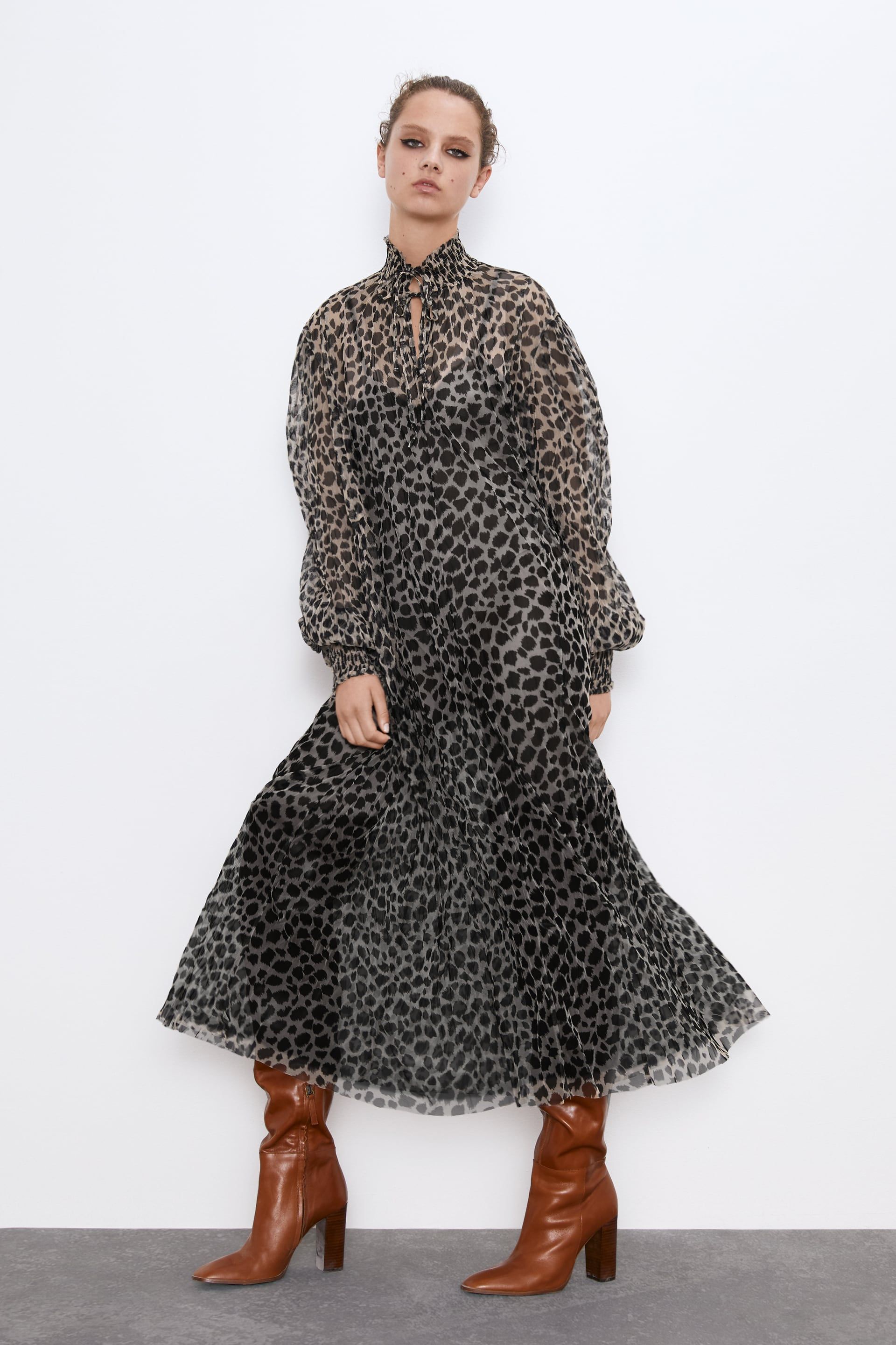 Vestido largo leopardo outlet zara