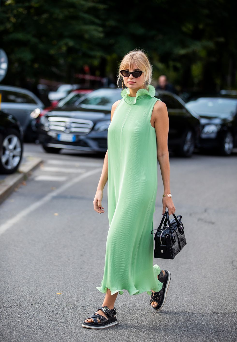 mejores vestidos largos verano verde volantes