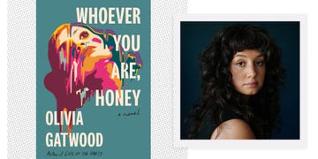 the cover of whoever you are honey by olivia gatwood next to a headshot of olivia gatwood