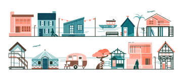 an illustration of a row of houses