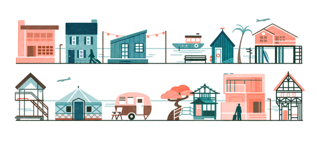 an illustration of a row of houses