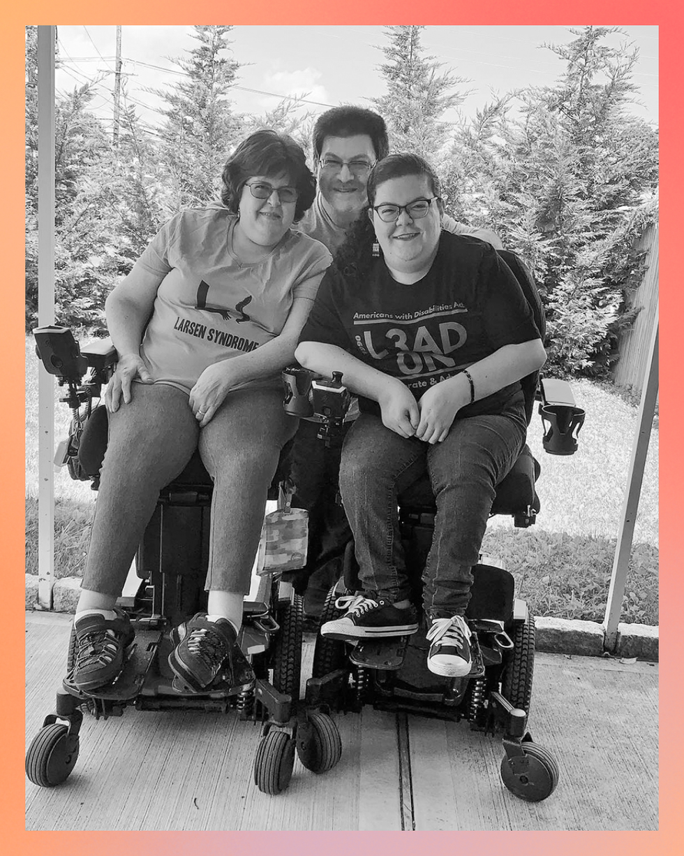 ellen ladau and her daughter emily both in wheelchairs smiling for camera
