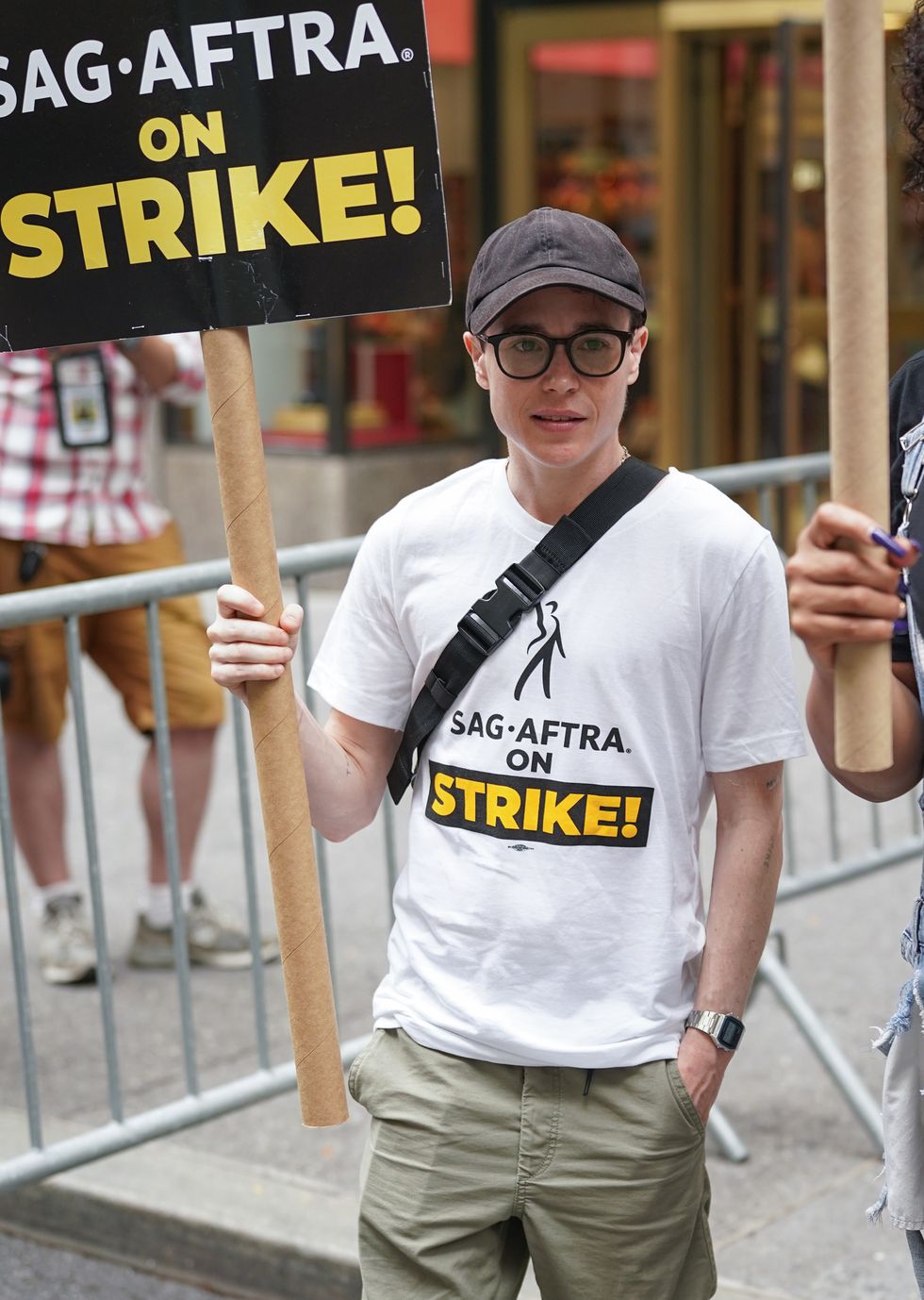 sag aftra members maintain picket lines across new york city during strike