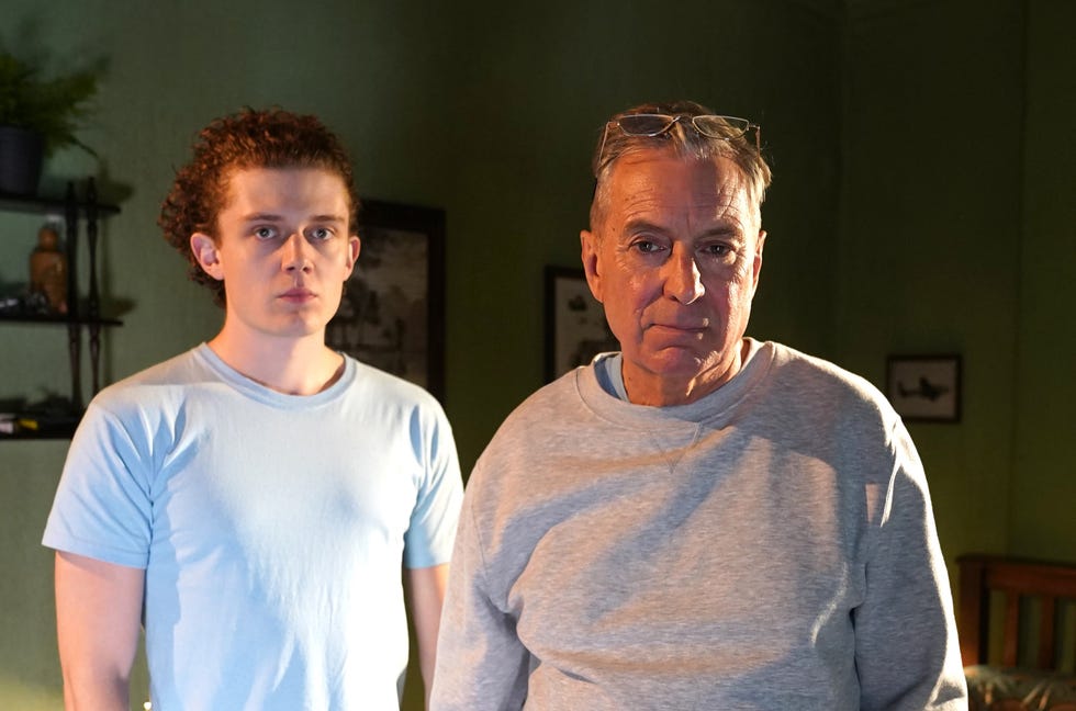 ellis hollins as tom cunningham, john middleton as froggy black, hollyoaks