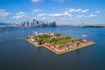 ellis island aerial photo