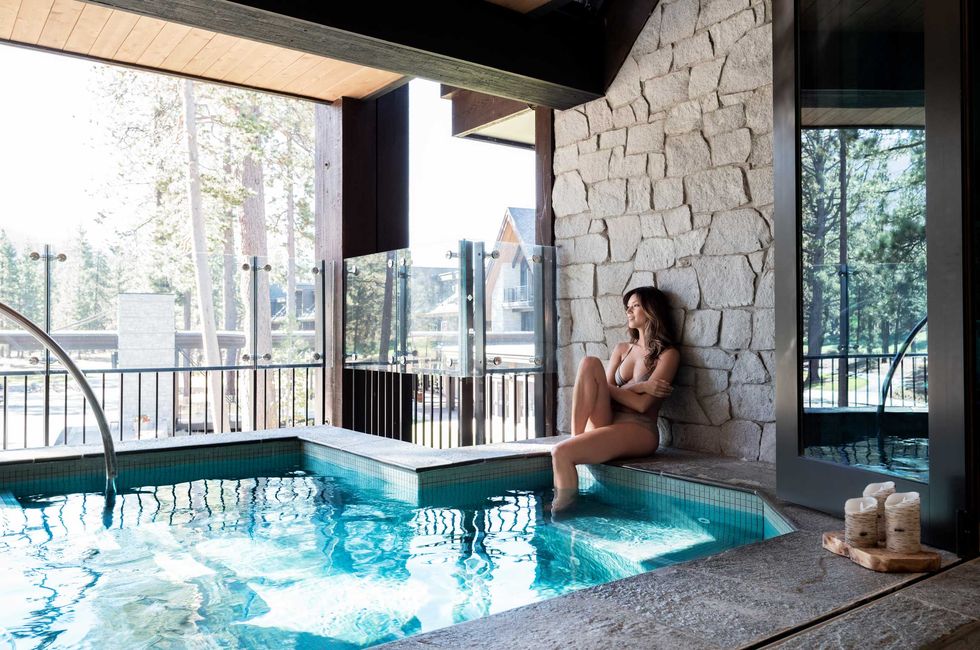 a woman relaxes at the edgewood spa