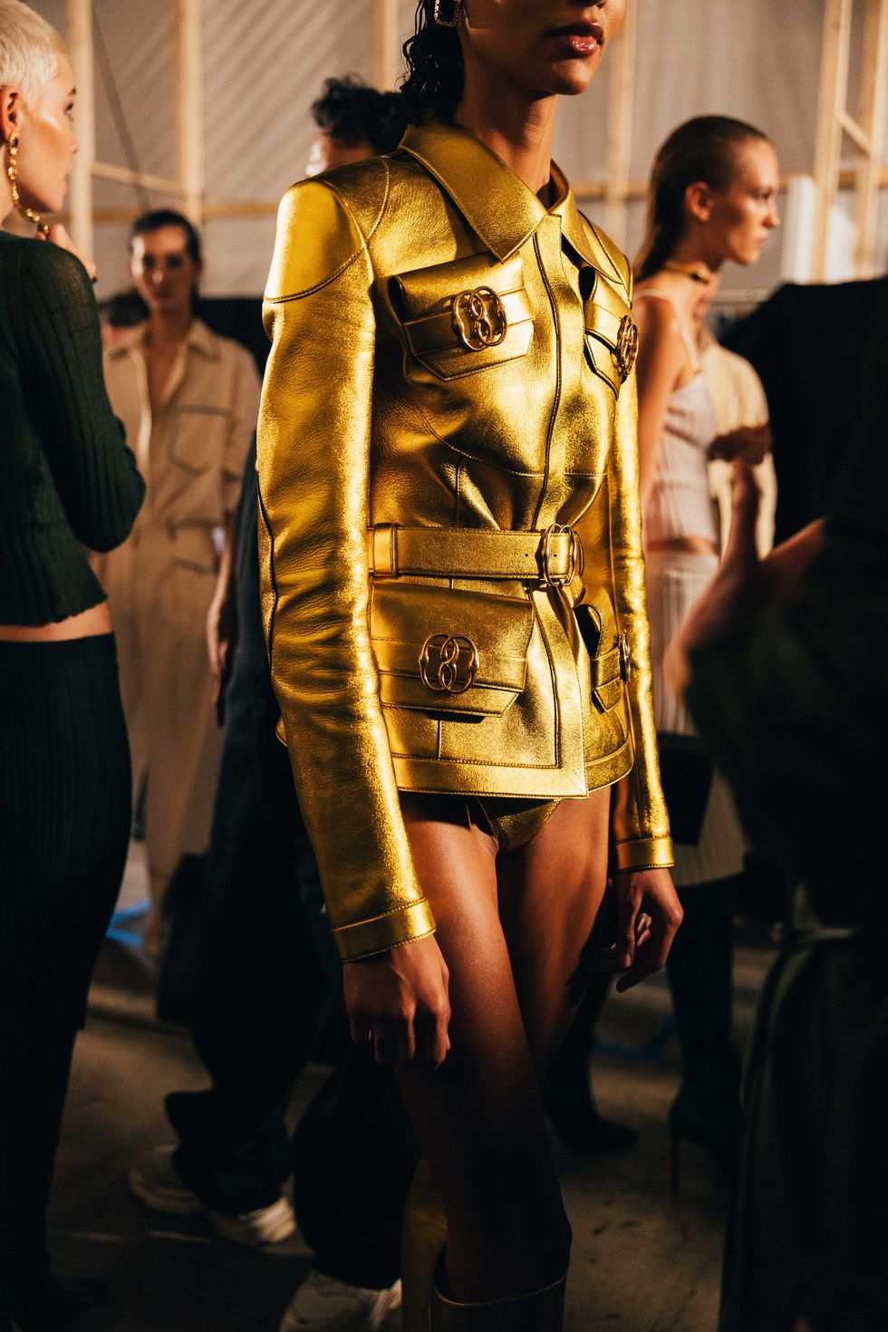 Backstage at the Bali Spring 2023 show in Milan