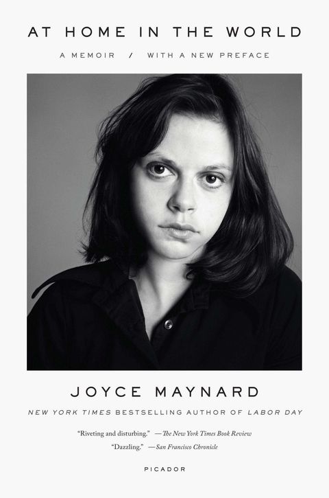 the cover of joyce maynard's memoir at home in the world features a black and white photo of her