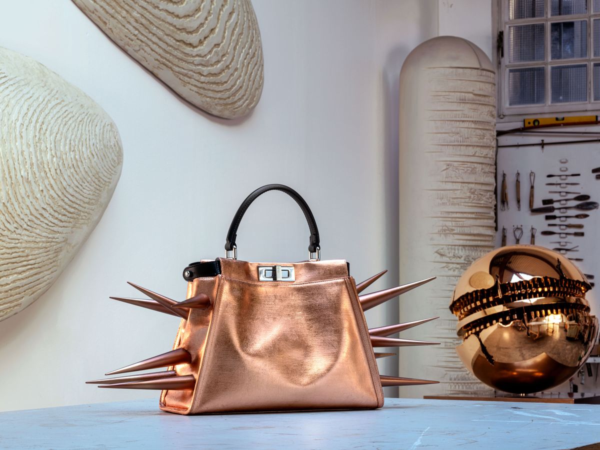 The Small Greta Bag in Gold Metallic Leather– KHAITE