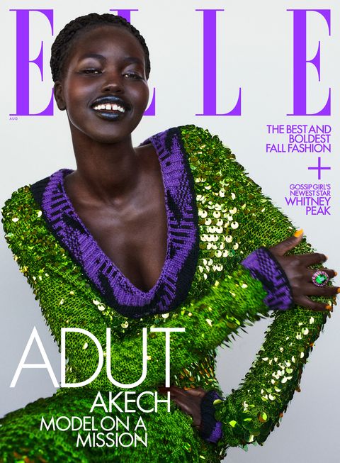 adut takech on the august 2021 cover of elle