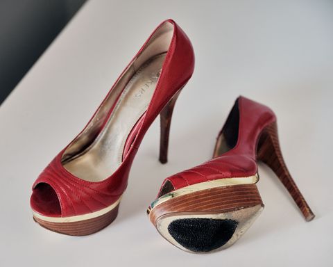 lundstrom keeps the red high heeled shoes she was arrested in on a shelf in her office as a reminder of the pain she’s overcome