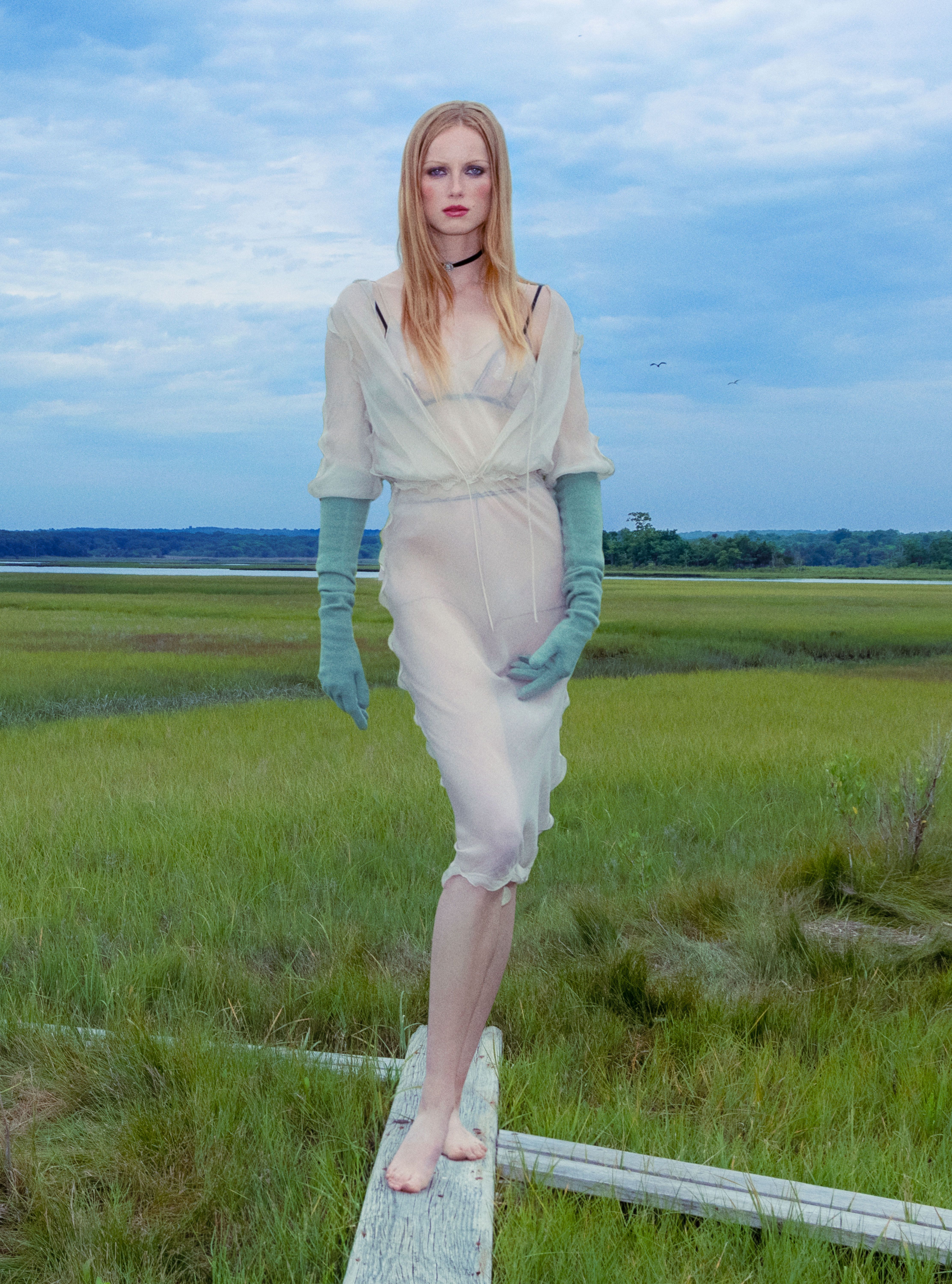 Paris, France. 07th Mar, 2022. Model Rianne Van Rompaey walks on