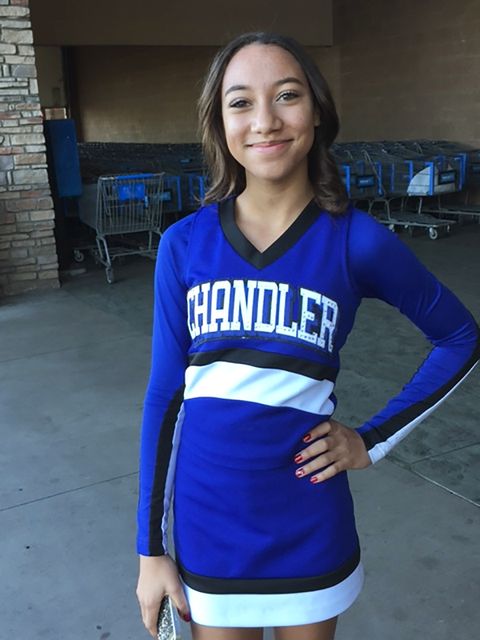 aposhian as a cheerleader during her freshman year at chandler high school