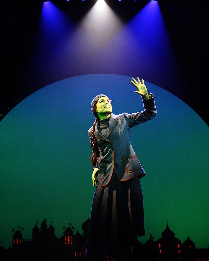 melbourne, australia   july 11  actress amanda harrison performs as elphaba, the wicked witch during a photo call for wicked at the regent on july 11, 2008 in melbourne, australia  photo by kristian dowlinggetty images