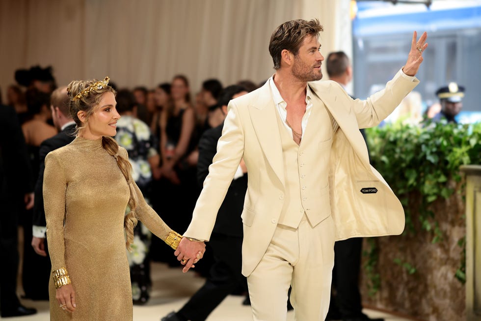 elsa pataky and chris hemsworth attend the 2024 met gala