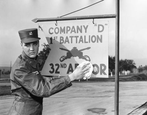 elvis presley during his military service at a us base in germany