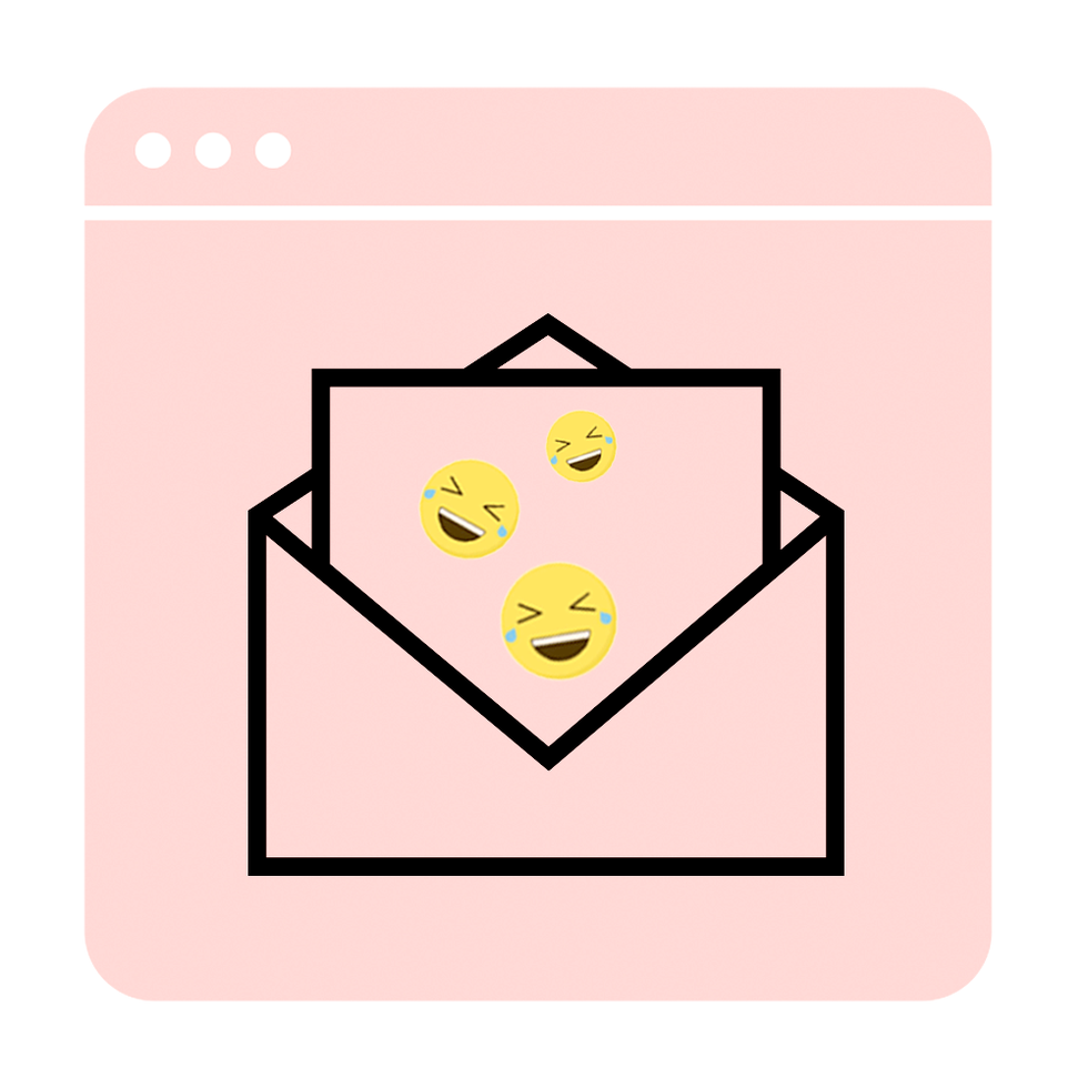 letter with laughing faces