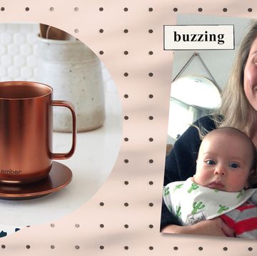 copper ember mug snapshot of christine bettlach and her baby with ember mug