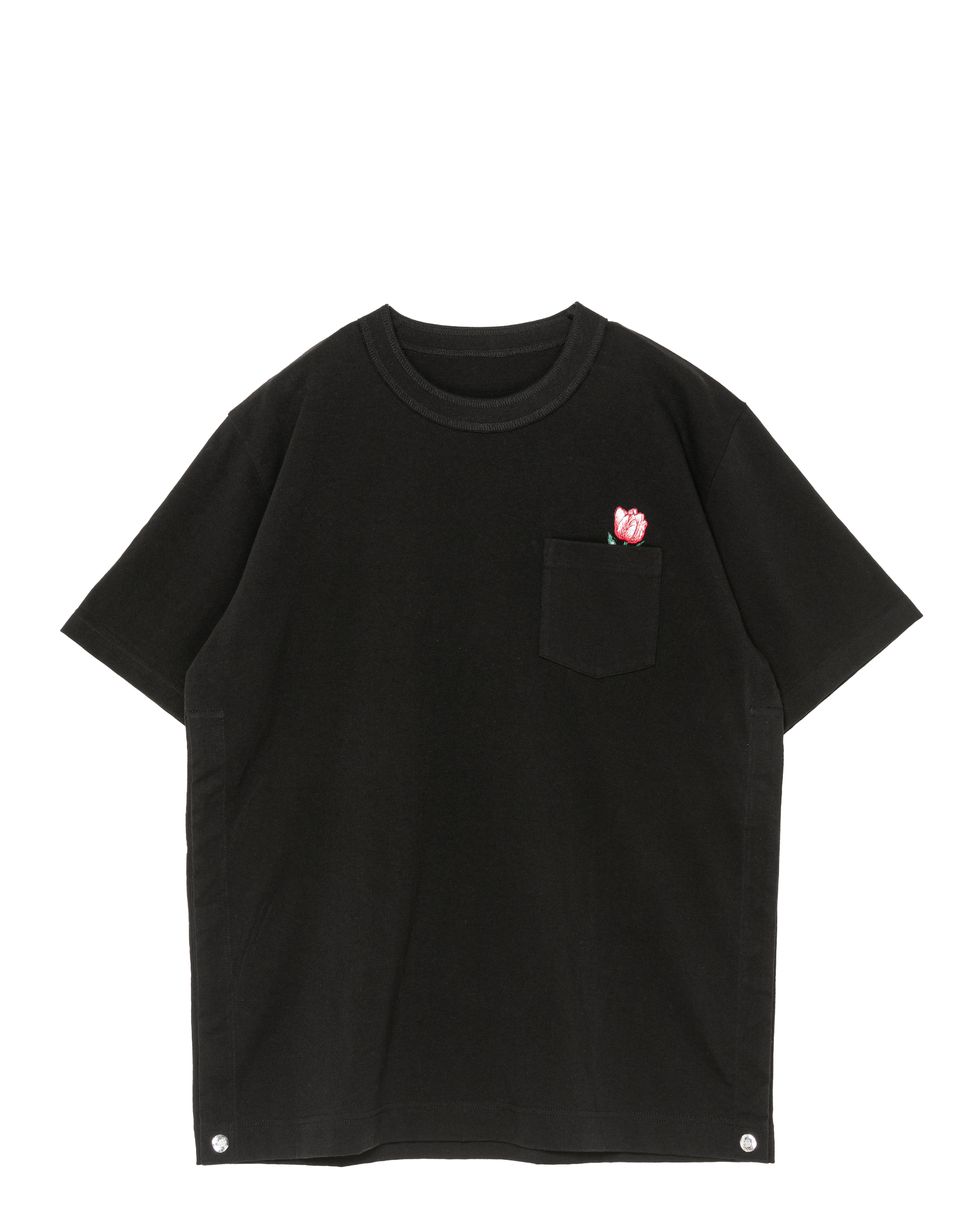 tshirt with a red logo