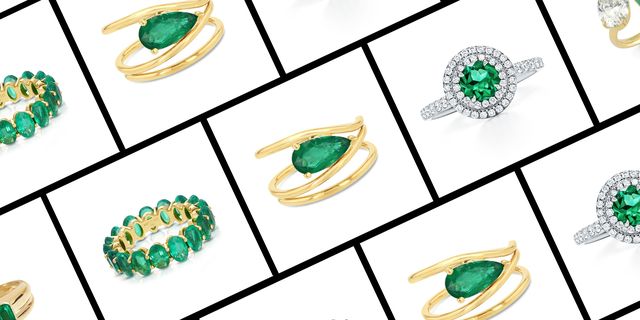 NEW VINTAGE RINGS Large Green Square Crystal Statement for Women Adjus –  The Jewellery Supermarket