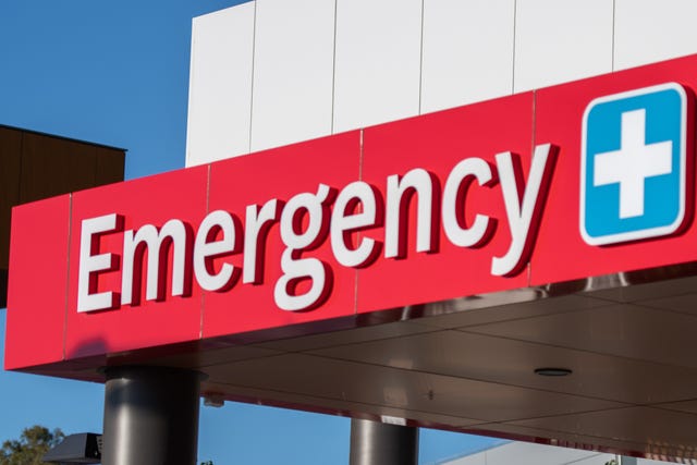 emergency department sign at the top of hospital in sydney
