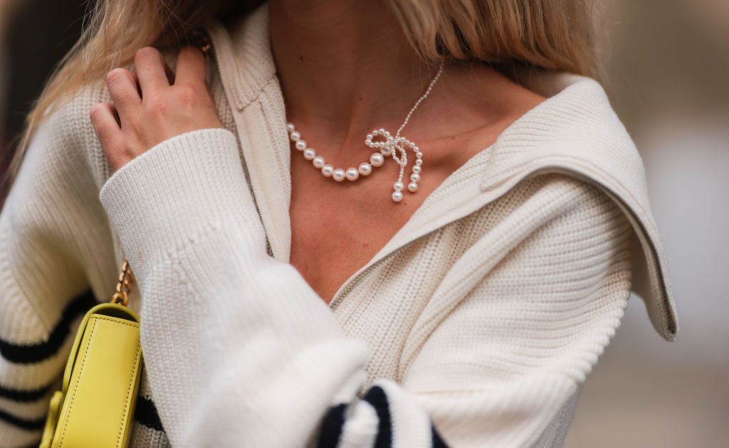 Chanel classic pearls double strand necklace