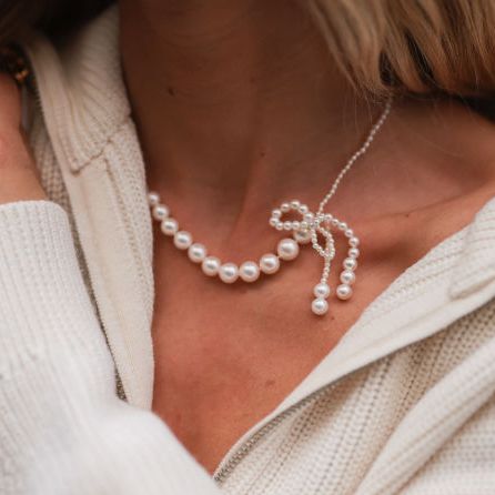 chanel necklace black pearl set