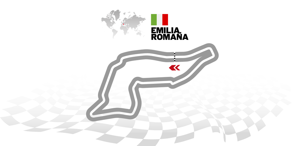 emilia romagna race track layout with location map highlight