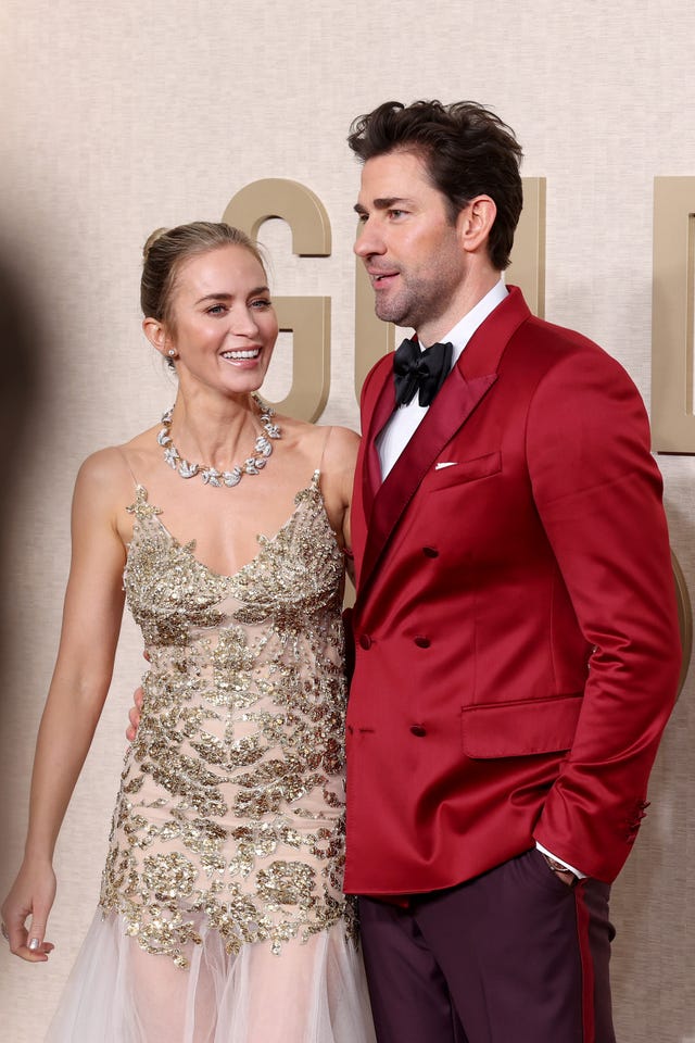 Emily Blunt and John Krasinski Attend the 2024 Golden Globes