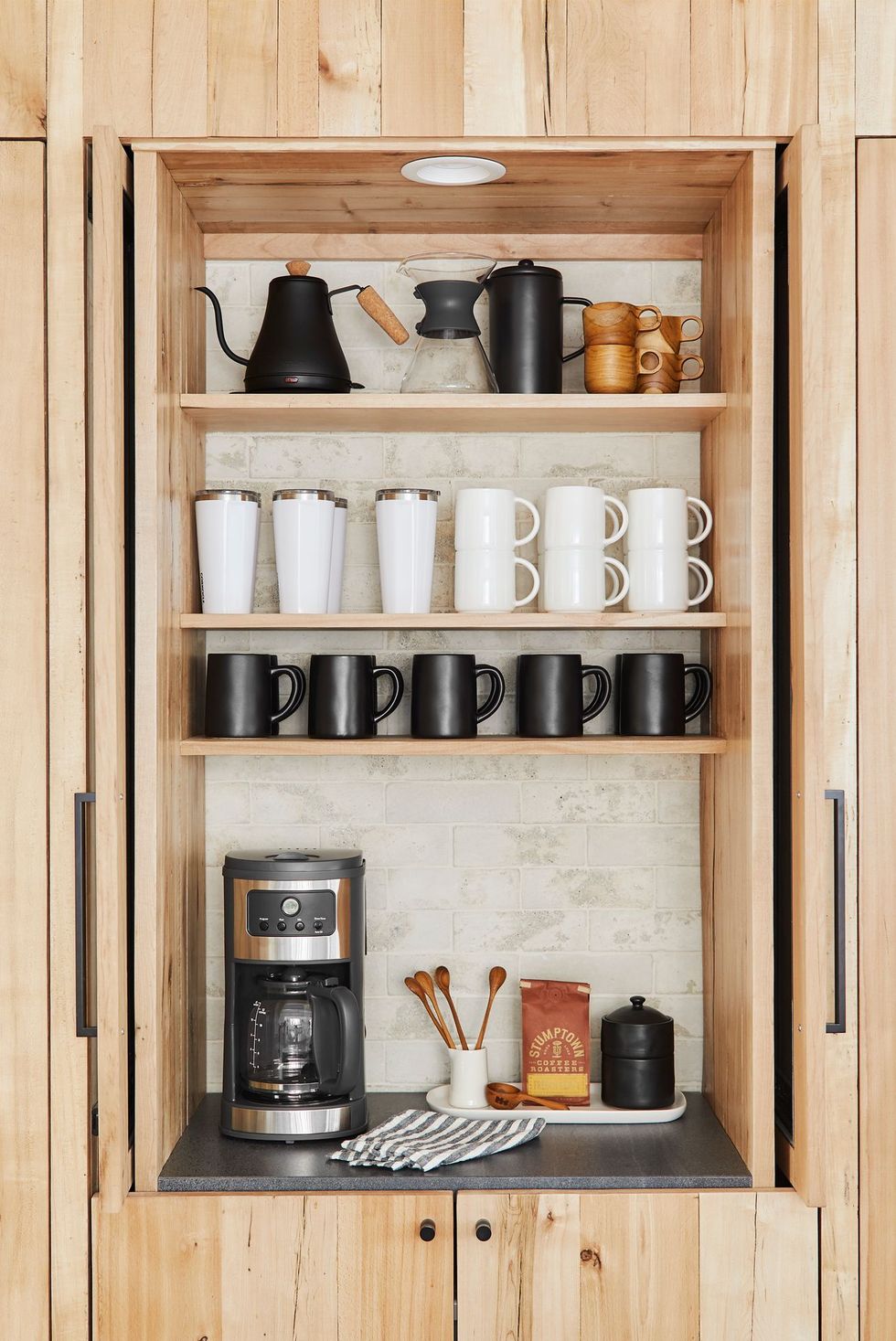 light wood coffee cabinet