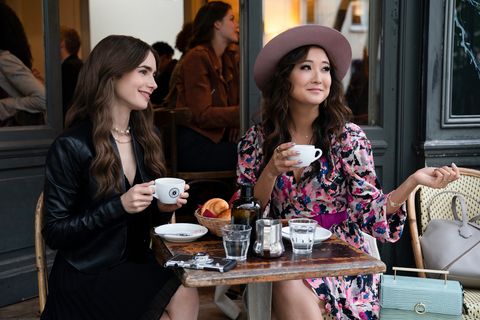 emily in paris l to r ashley park as mindy chen and lily collins as emily in episode 106 of emily in paris cr stephanie branchunetflix © 2020