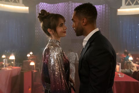 emily in paris l to r lily collins as emily, lucien laviscount as alfie in episode 303 of emily in paris cr stéphanie branchunetflix © 2022