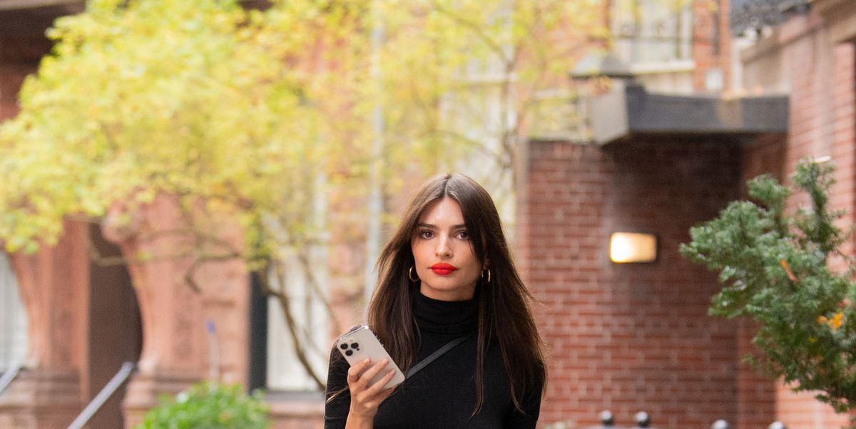 Emily Ratajkowski Is So Chic in a Black Miniskirt and Over-the