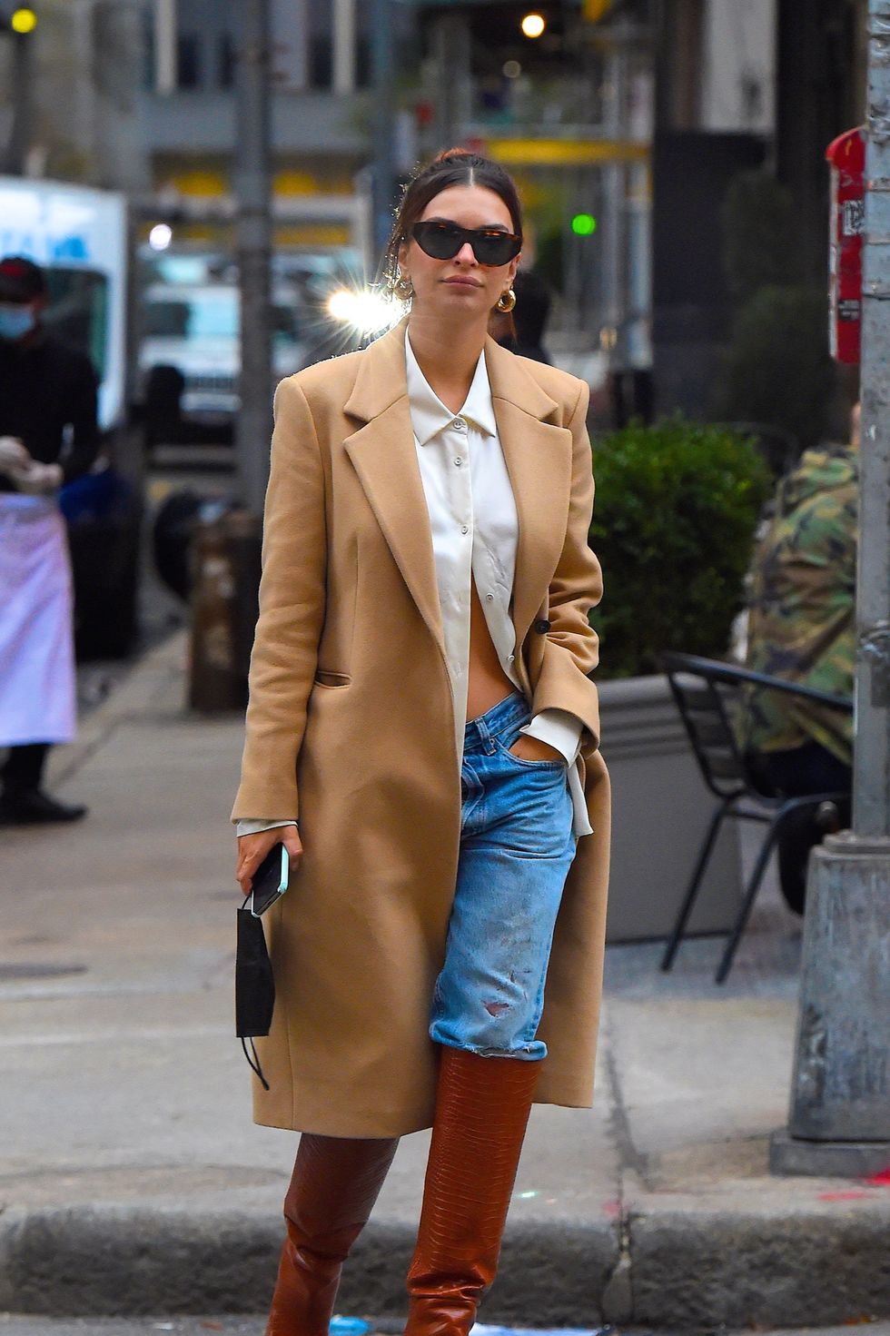 Style Notes: Lily Collins' classic camel coat