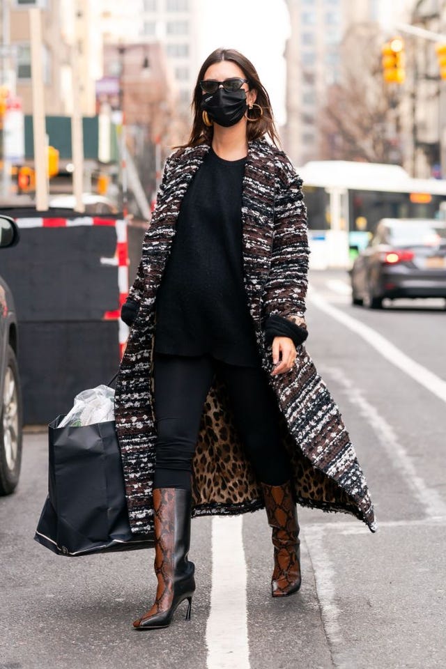 new york, new york   january 14 emily ratajkowski is seen in greenwich village on january 14, 2021 in new york city photo by gothamgc images