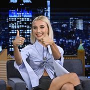 the tonight show starring jimmy fallon    episode 1676    pictured youtube personality emma chamberlain during an interview on wednesday, june 22, 2022    photo by todd owyoungnbcnbcu photo bank via getty images