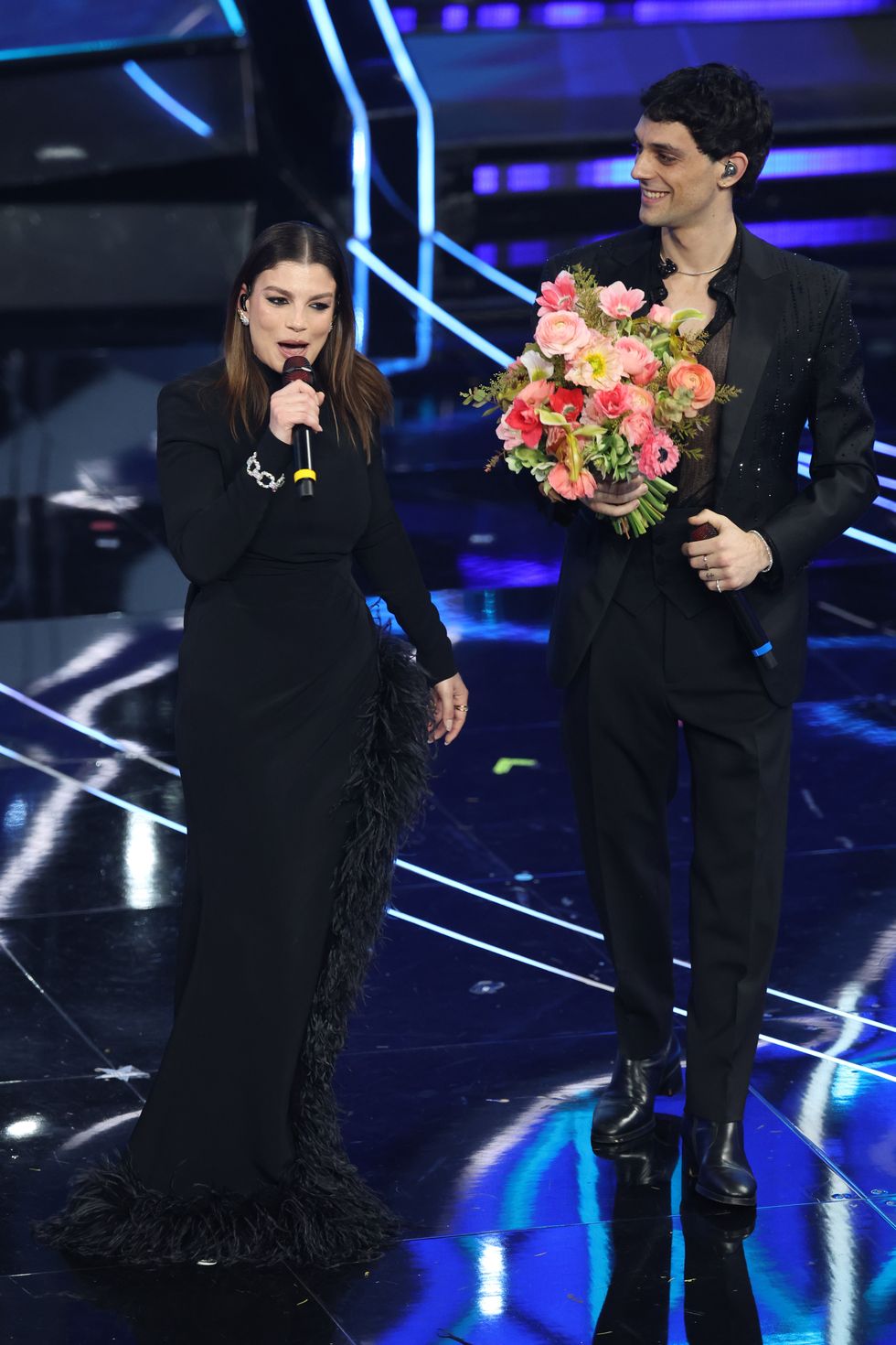 sanremo, italy february 09 emma and bresh attend the 74th sanremo music festival 2024 at teatro ariston on february 09, 2024 in sanremo, italy photo by daniele venturellidaniele venturelligetty images