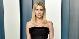 emma roberts at the 2020 vanity fair oscar party hosted by radhika jones