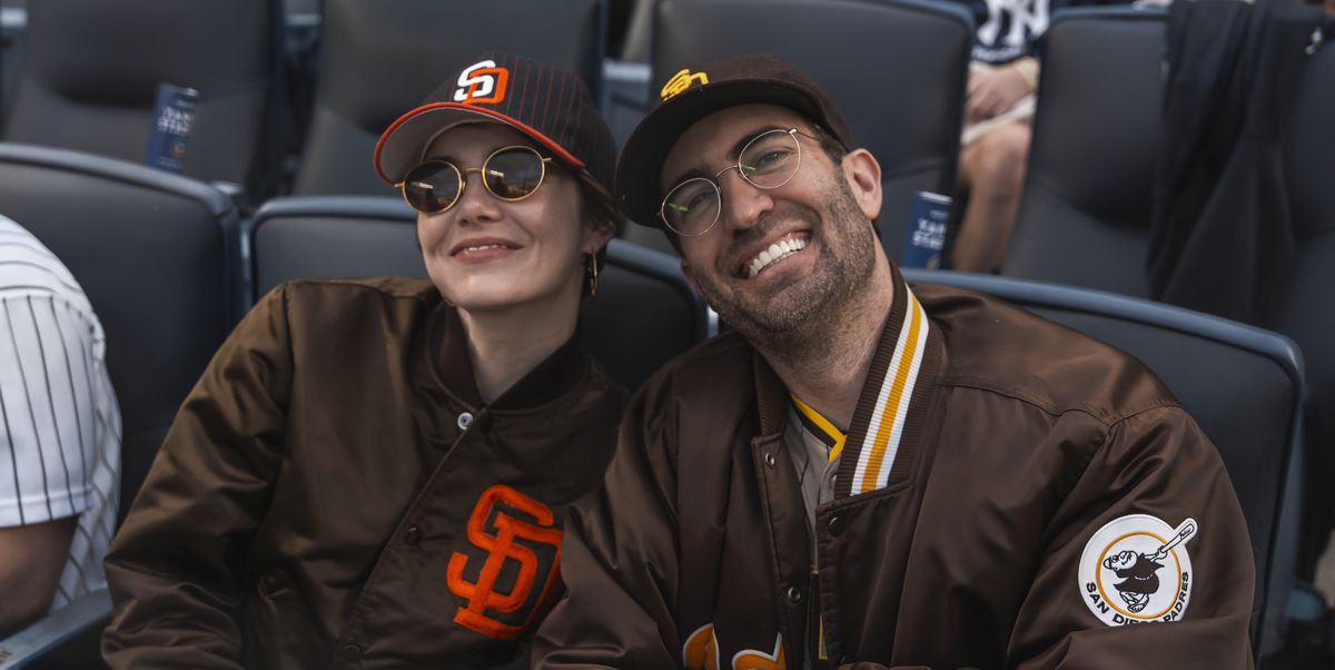 Emma Stone and Dave McCary Match in Padres Merch for a Baseball Date