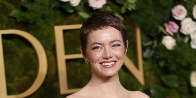 Emma Stone Pairs a Fresh Pixie Cut With a Red-Hot Dress at the 2025 ...