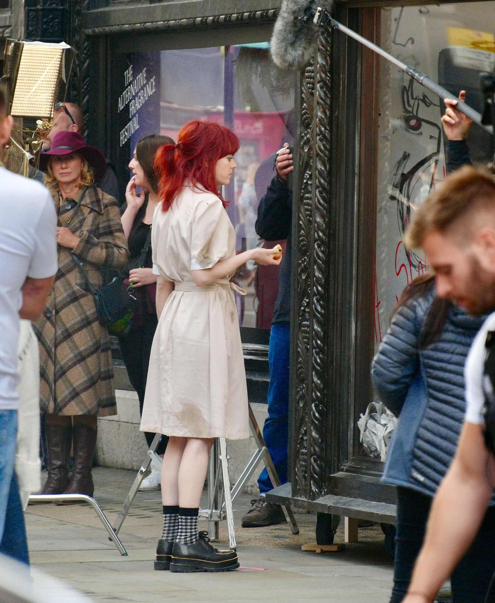 Emma Stone Has Bright Red Hair While Filming 'Cruella