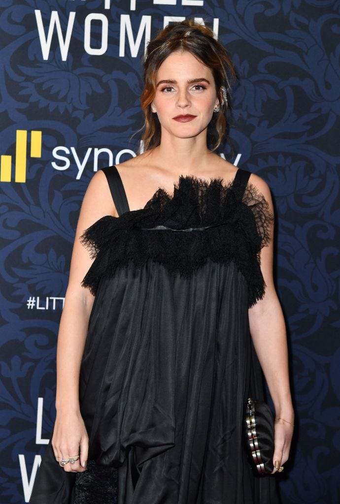 Emma Watson wore a black dress on the red carpet