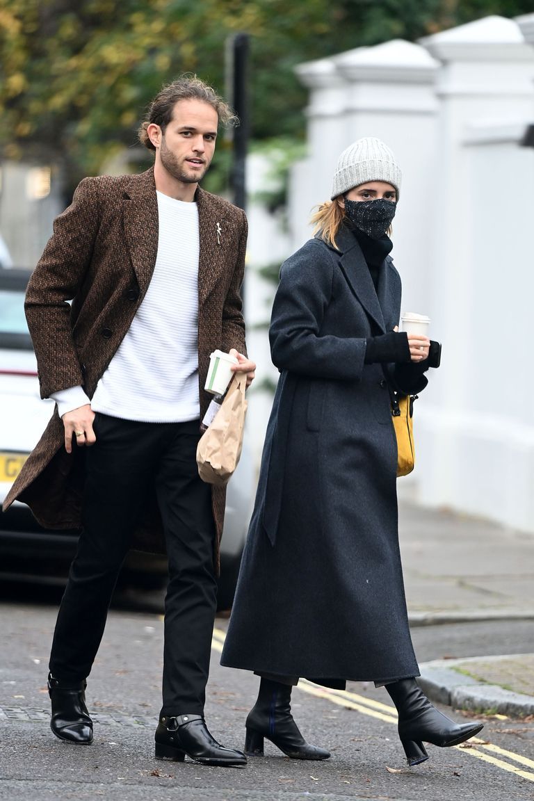 11182020 exclusive emma watson makes a rare appearance with her boyfriend, la businessman leo robinton as she wraps up for a coffee date in primrose hill, london the 30 year old 'harry potter' star carried a gucci bag and wore a beanie, grey trench coat, and black boots salestheimagedirectcom please bylinetheimagedirectcomexclusive please email salestheimagedirectcom for fees before use