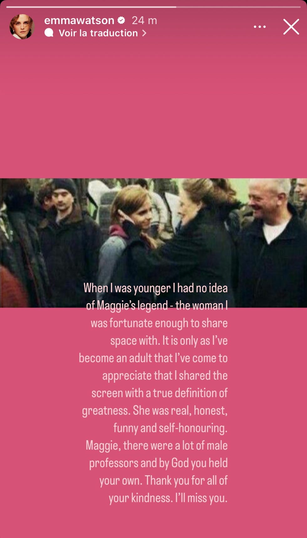 emma watson tribute maggie smith