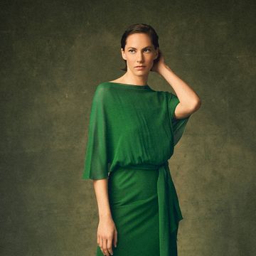 a person in a green dress