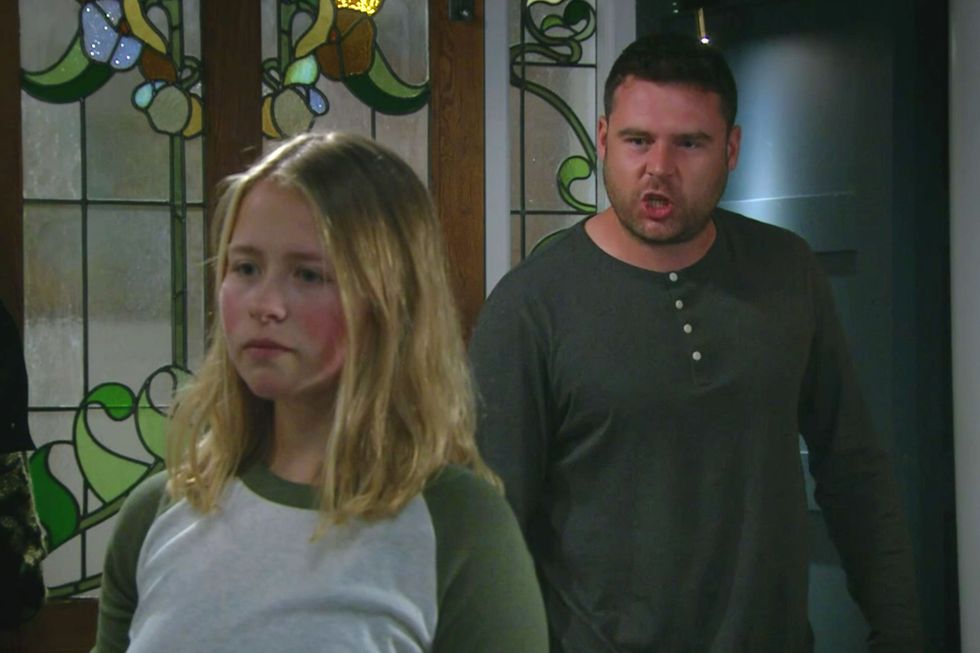 aaron dingle and liv flaherty argue in emmerdale