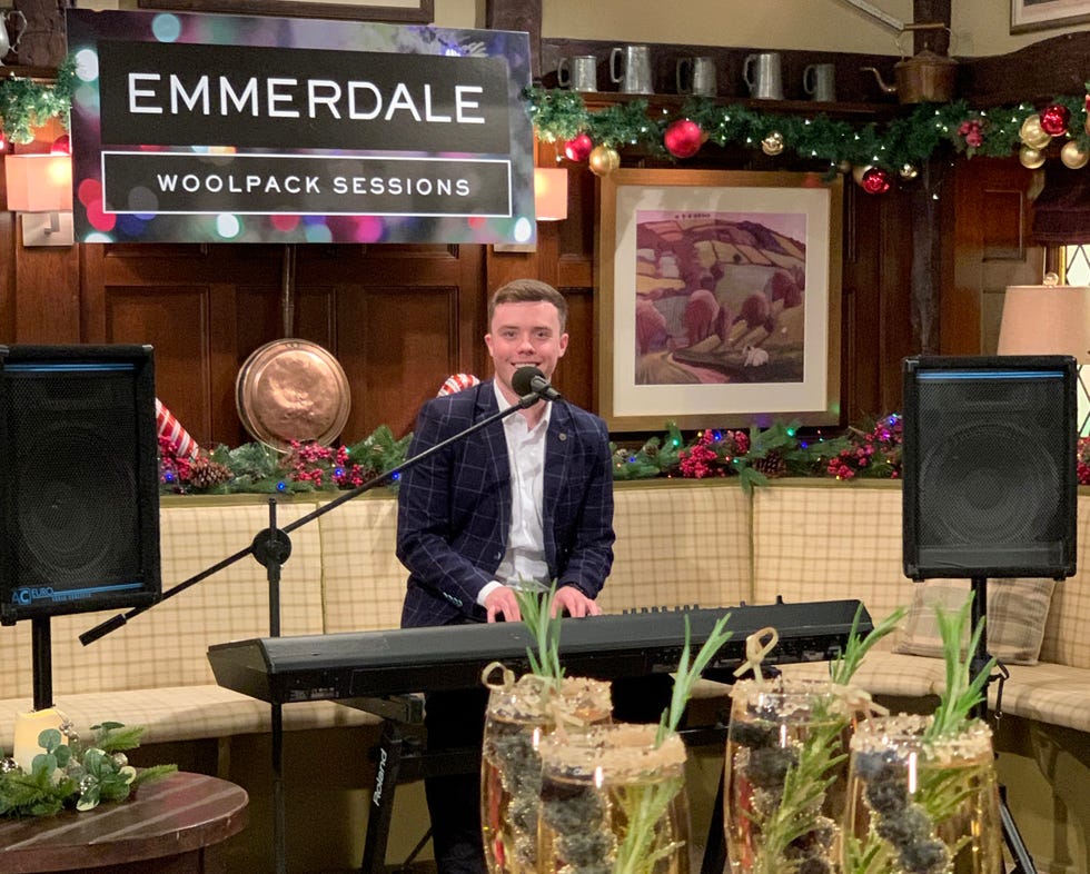 emmerdale christmas party, bradley johnson