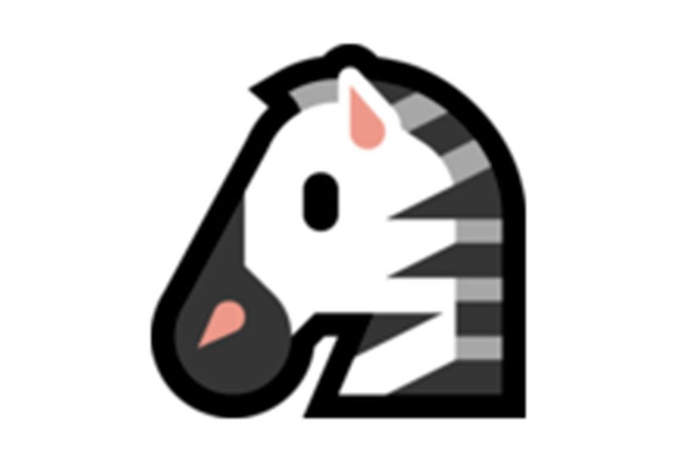 Zebras hebben gn roze oren en neuzen  wat deze emoji ook mag uitbeelden