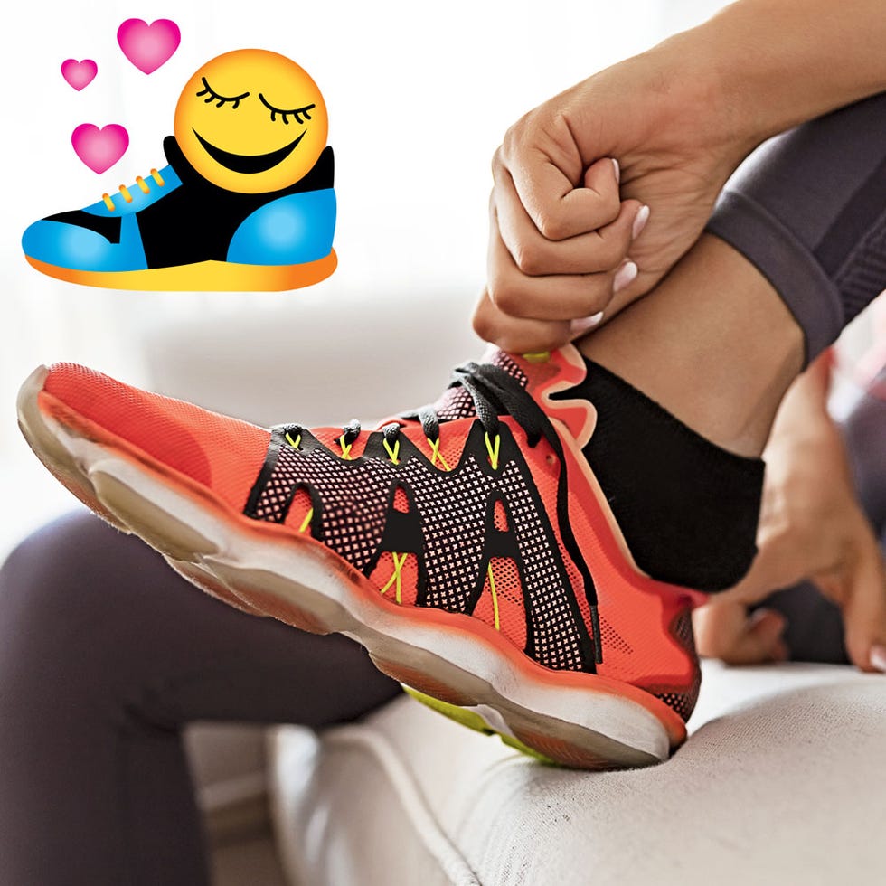 Footwear, Orange, Shoe, Joint, Finger, Ankle, Hand, Sneakers, Leg, Athletic shoe, 
